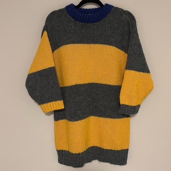 Vintage 80s 90s Susann D striped long sweater size medium - Picture 2 of 5